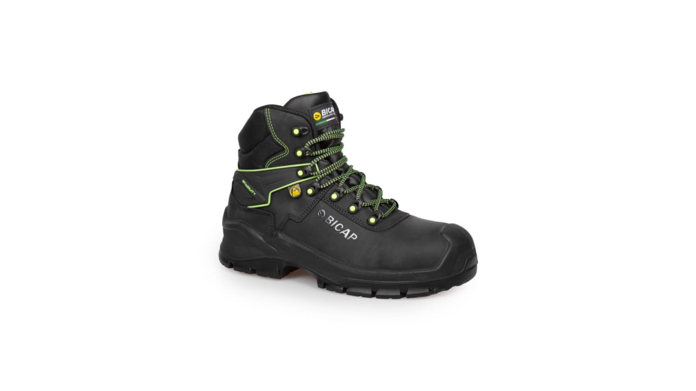 Bicap Raider Mid Unisex Black Composite Toe Capped Safety Shoes, UK 12, EU 47