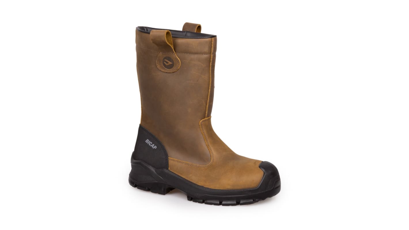 Bicap Derrick Unisex Brown Composite Toe Capped Safety Shoes, UK 9, EU 43