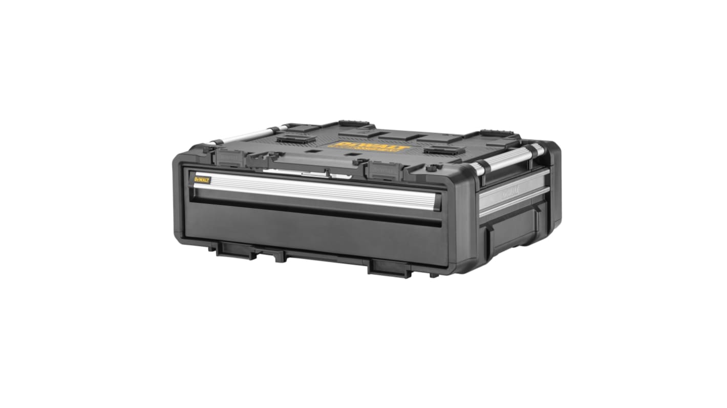 DeWALT 黑色，黄色抽屉, 金属, 塑料外框, 14.5cm高 x 64.5cm宽 x 47cm深, 2个抽屉