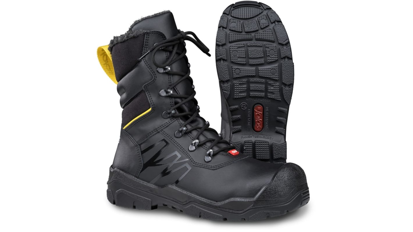 Jalas 2808 Unisex Black, Yellow Aluminium Toe Capped Safety Shoes, UK 6.5, EU 40