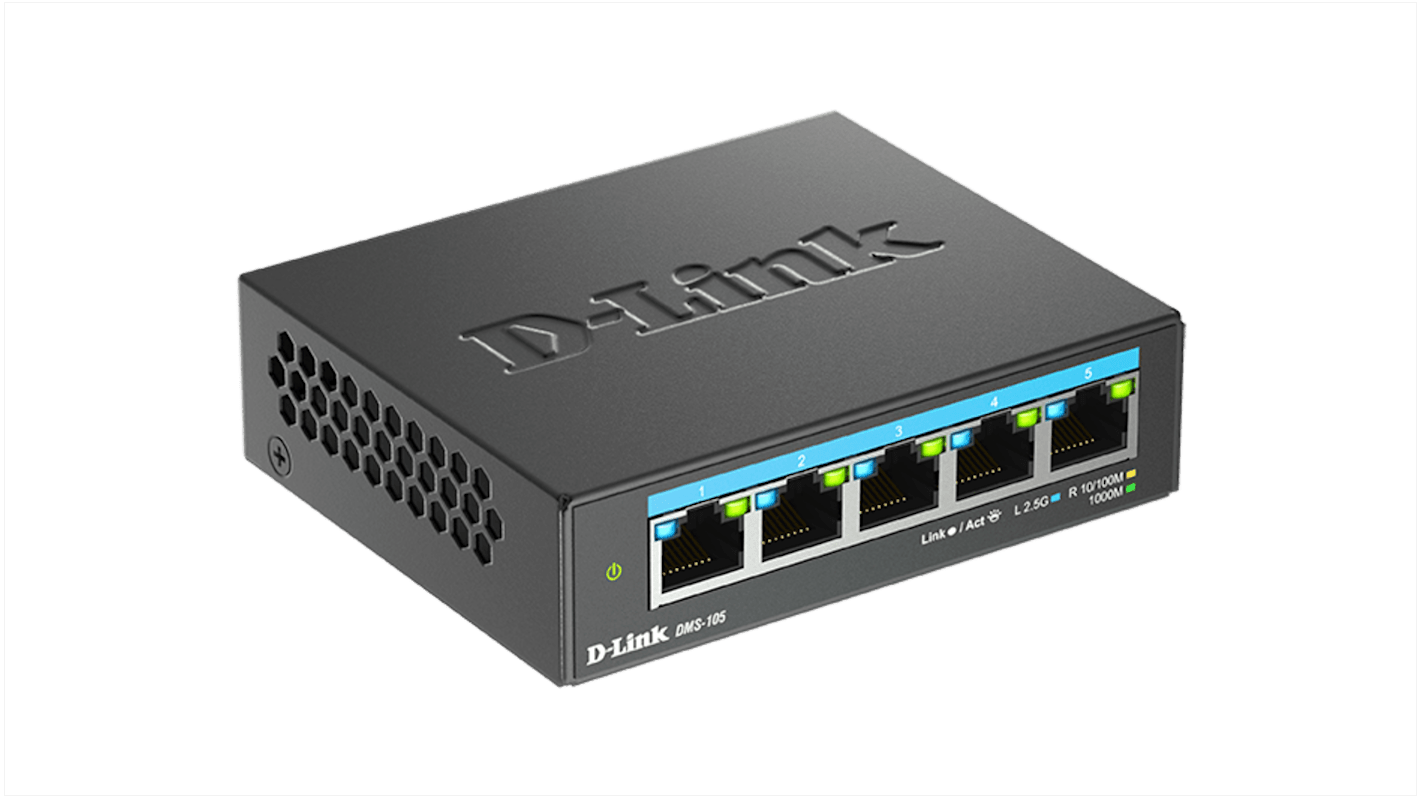 D-Link 5-Port 2.5G Multi-Gigabit Desktop Switch, Unmanaged 5 Port Gigabit Switch, UK