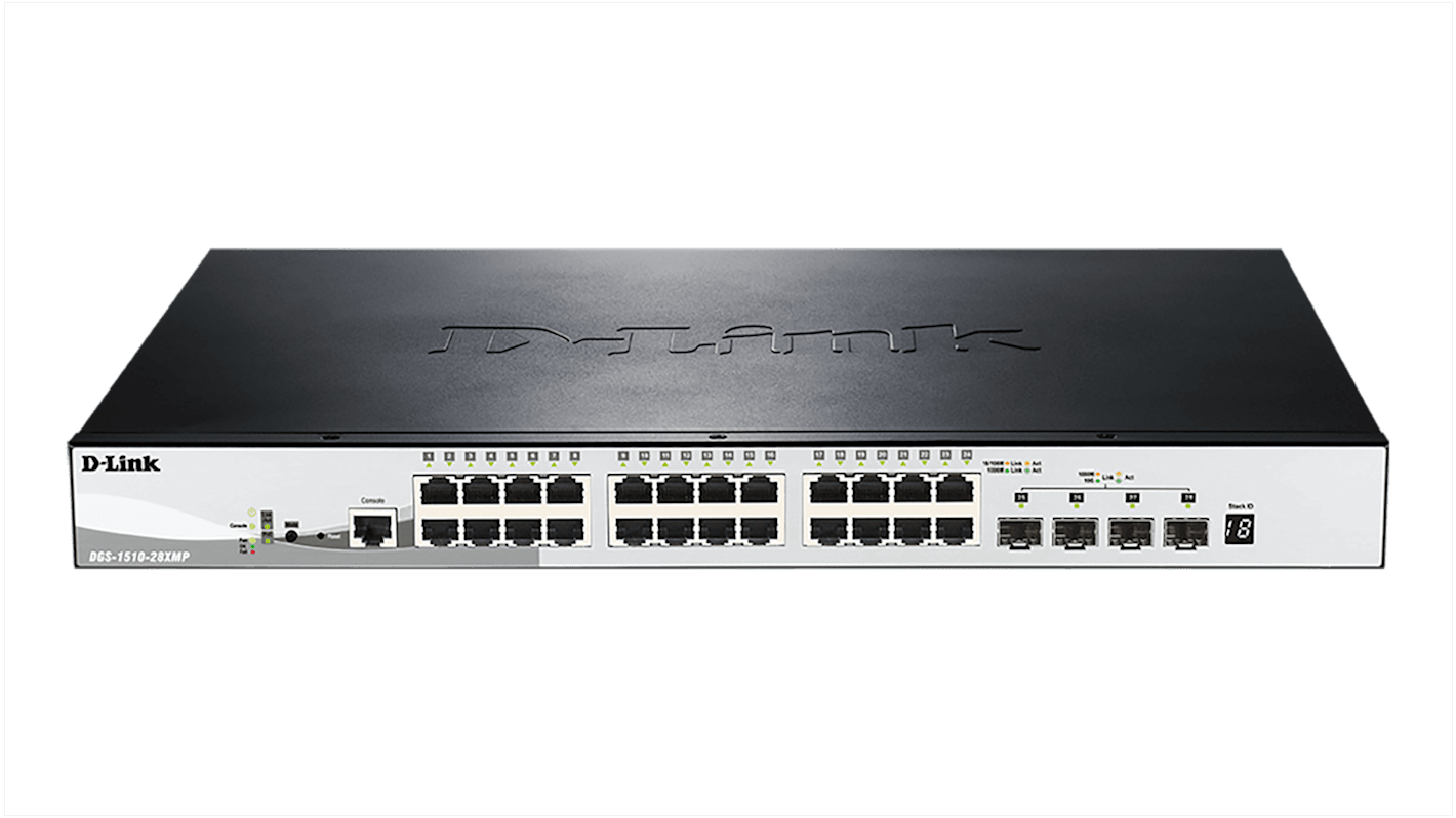 D-Link 28-Port Gigabit Stackable Smart Managed Max PoE Switch with 10G Uplinks, Smart 28 Port Gigabit Switch With PoE