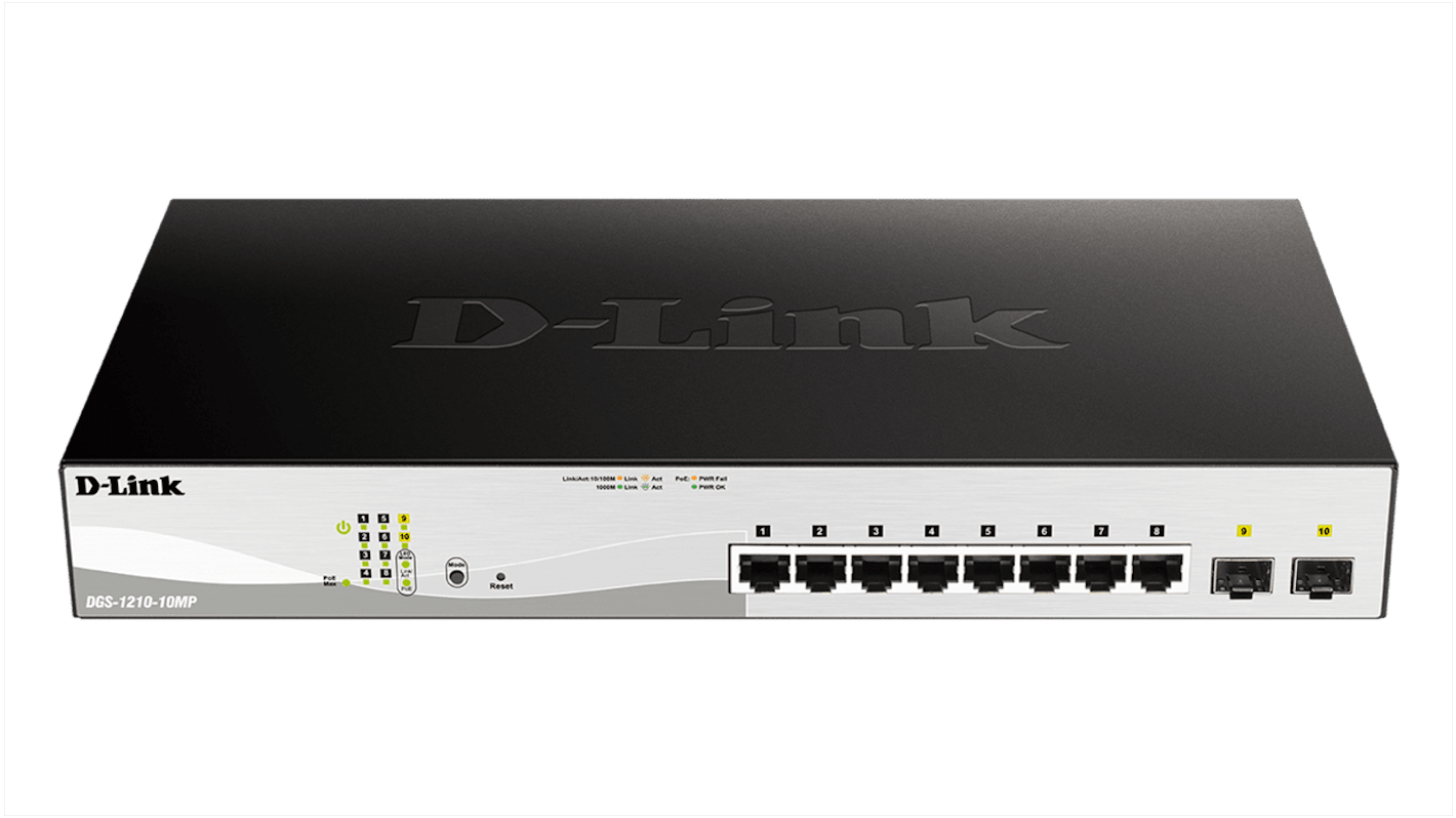 D-Link 10-Port Gigabit Smart Managed Max PoE Switch, Smart 10 Port Managed Switch With PoE