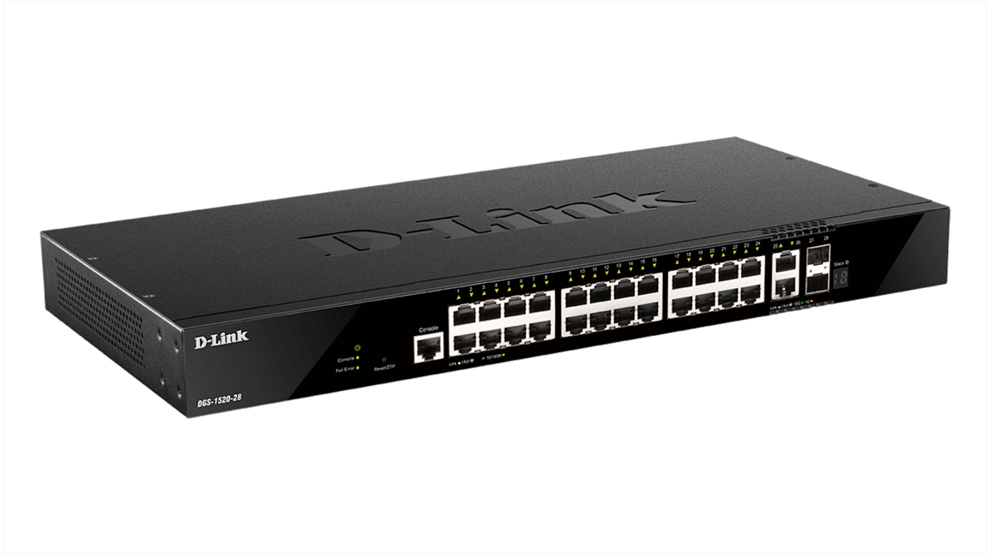 D-Link 28-Port Layer 3 Stackable Smart Managed Switch with 10G Uplinks, Smart 28 Port Managed Switch, EU