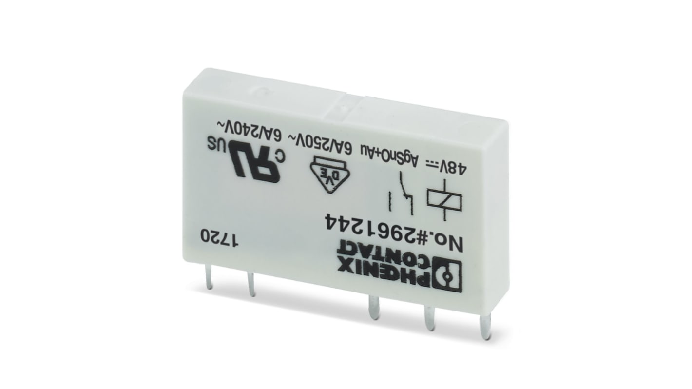 Phoenix Contact Plug In Relay, 48V dc Coil, 1mA Switching Current, SPDT