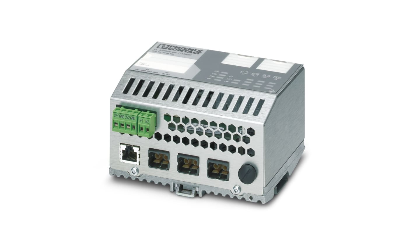Phoenix Contact FL SWITCH IRT TX 3POF Series DIN Rail Mount Industrial Ethernet Switch, 1 RJ45 Ports, 10/100Mbit/s
