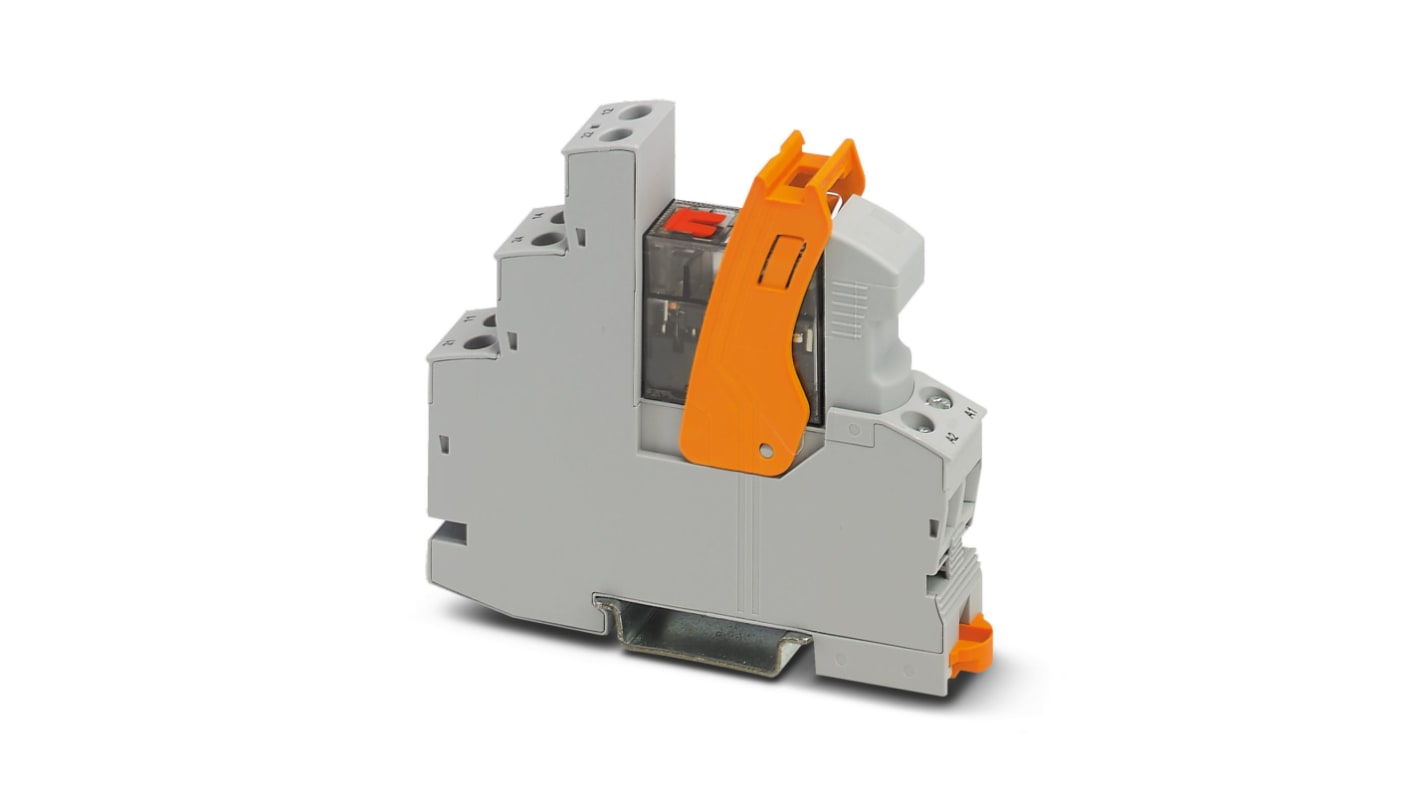 Phoenix Contact RIF-1-RSC-LV-120AC/2X21MS Series Relay Module, DIN Rail Mount, 120V Coil, DPDT, 5A Load