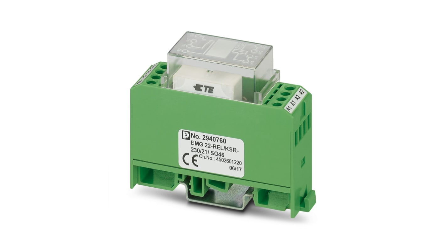 Phoenix Contact EMG Series Relay Module, DIN Rail Mount, 230V Coil, SPDT, 6A Load