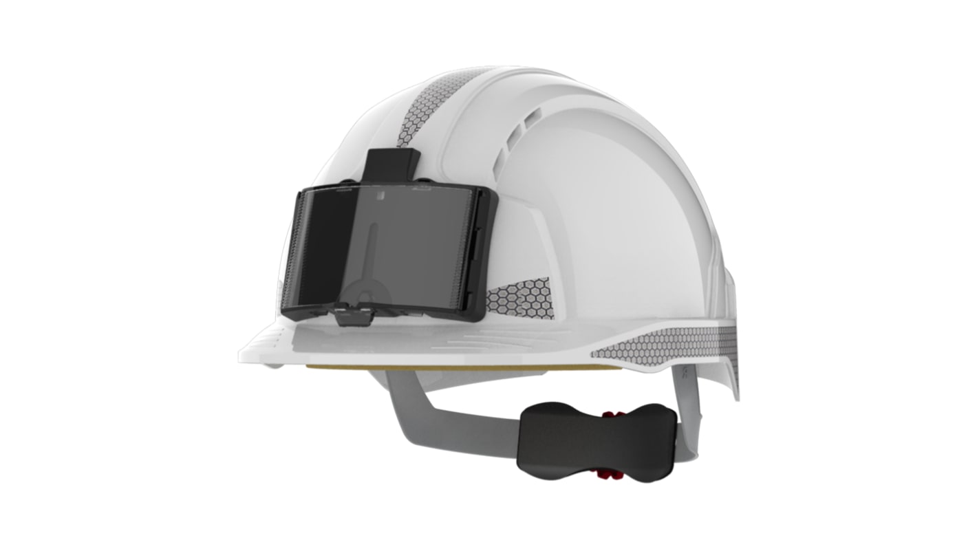 JSP EVOLite Mid White Safety Helmet with Chin Strap, Adjustable, Ventilated