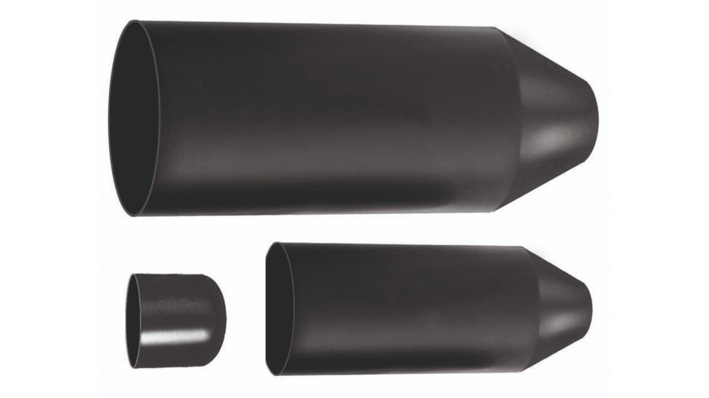 RS PRO Adhesive Lined Halogen Free Heat Shrink Sleeving, Black 70mm Sleeve Dia. x 115mm Length 2:1, 3:1 Ratio