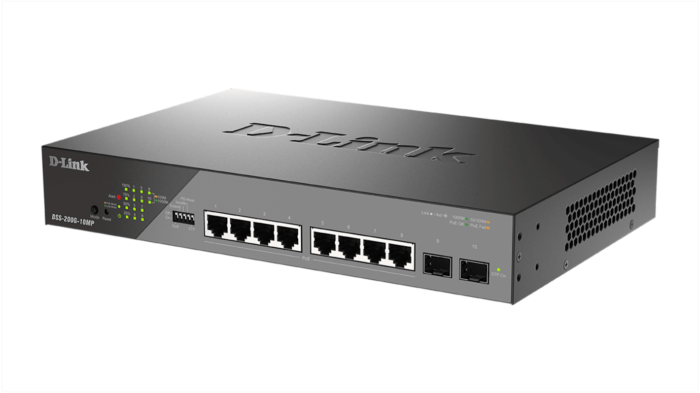 D-Link 10-Port Gigabit PoE Smart Managed Surveillance PoE Switch, Smart 10 Port Gigabit Switch With PoE UK