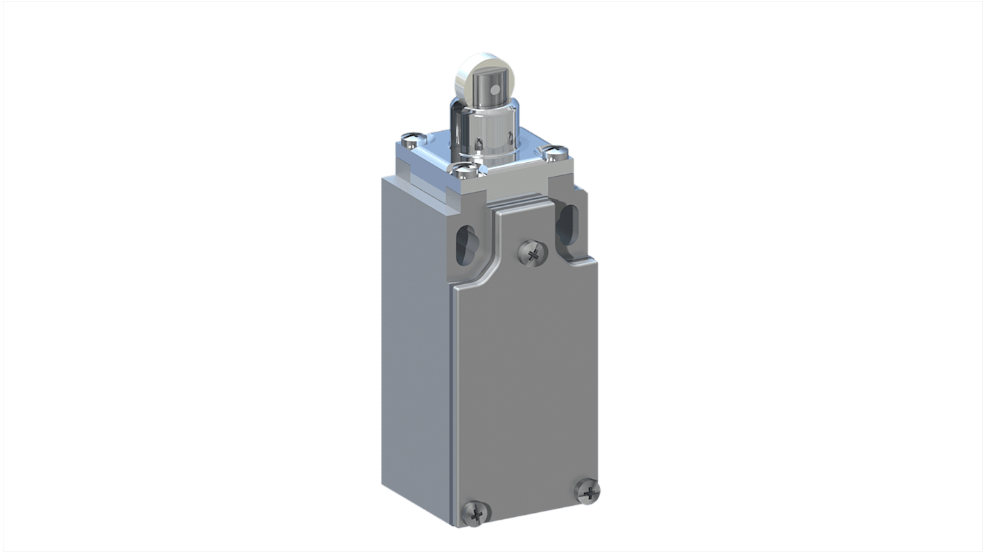 RS PRO Roller Plunger Limit Switch, 2NC/1NO, IP66, Zamak Zinc Alloy Housing, 400V ac Max, 10A Max