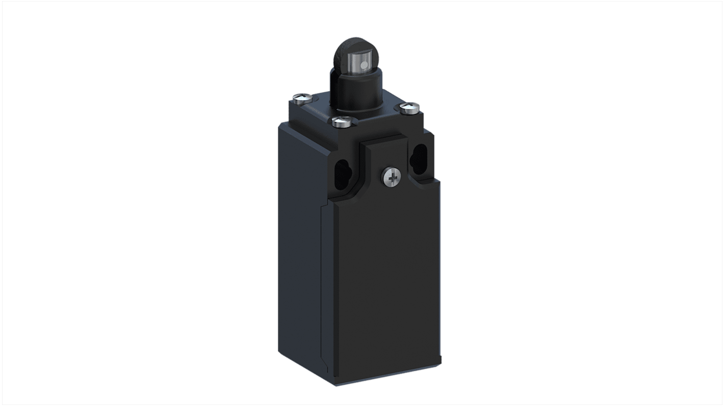 RS PRO Roller Plunger Limit Switch, 1NO/1NC, IP67, Thermoplastic Housing, 400V ac Max, 10A Max