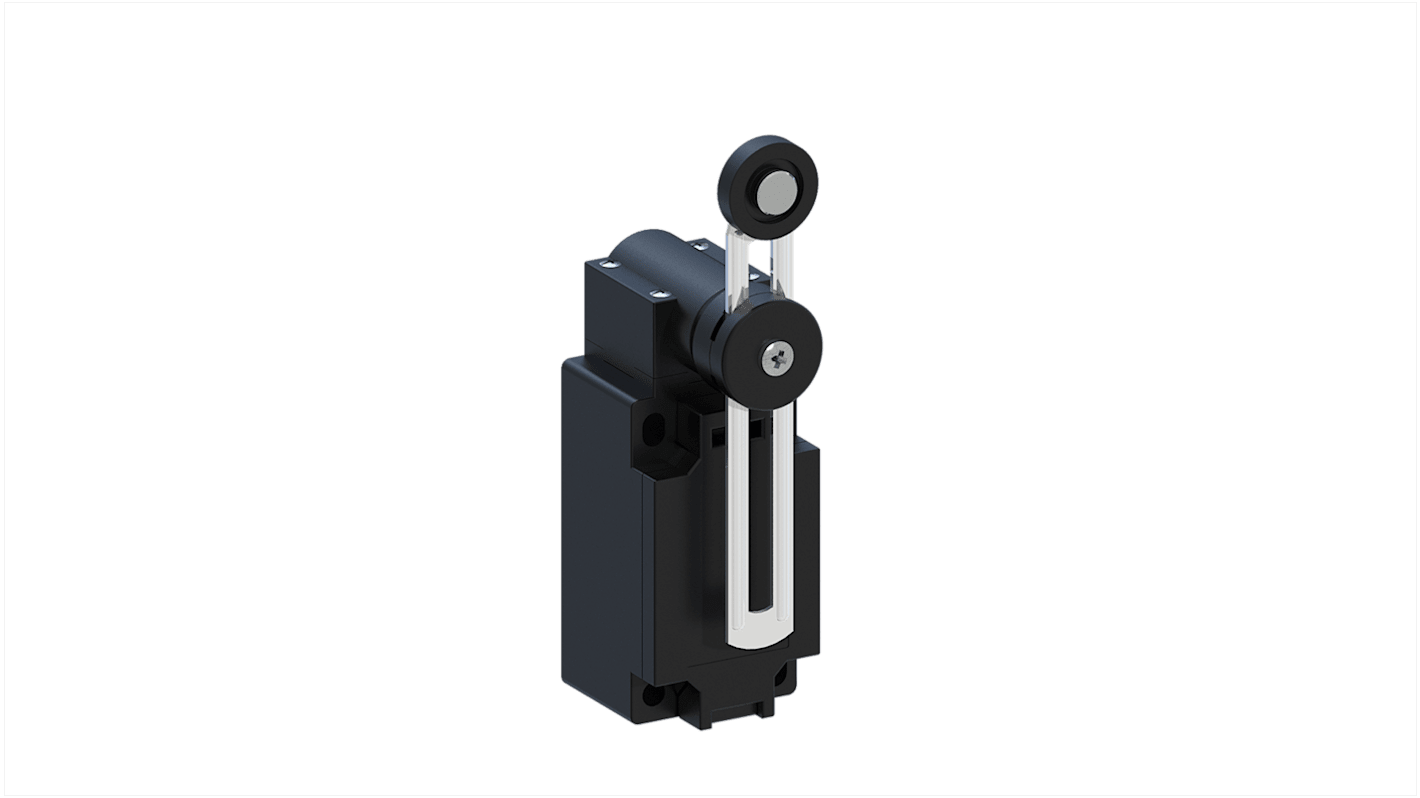 RS PRO Adjustable Roller Lever Limit Switch, 1NO/1NC, IP65, Thermoplastic Housing, 400V ac Max, 10A Max