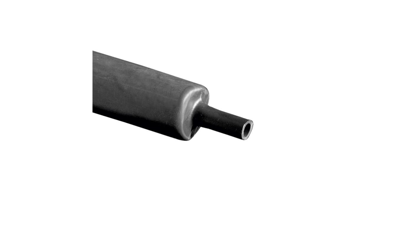 RS PRO Heat Shrink Tubing, Black 35mm Sleeve Dia. x 100cm Length 3:1 Ratio