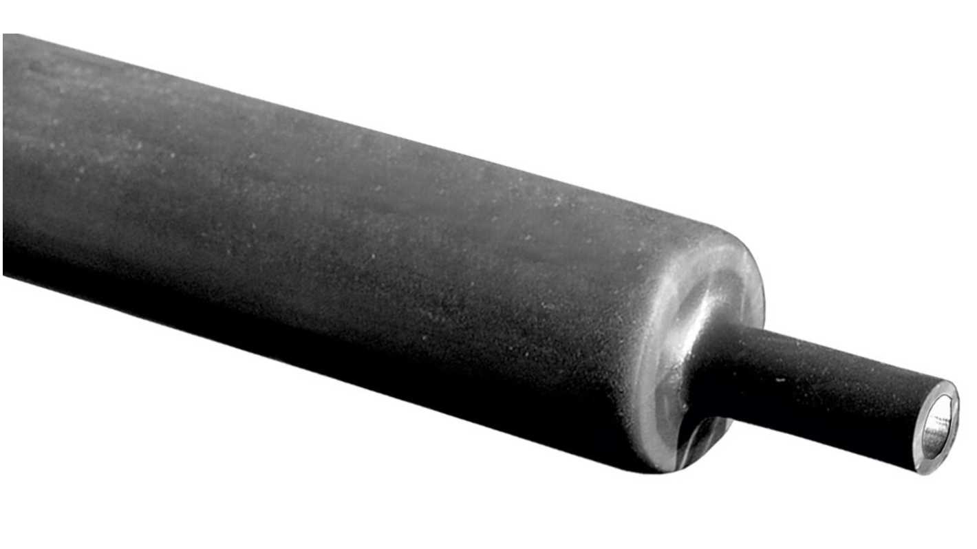 RS PRO Adhesive Lined Halogen Free Heat Shrink Tubing, Black 63mm Sleeve Dia. x 100cm Length 3:1, 4:1 Ratio