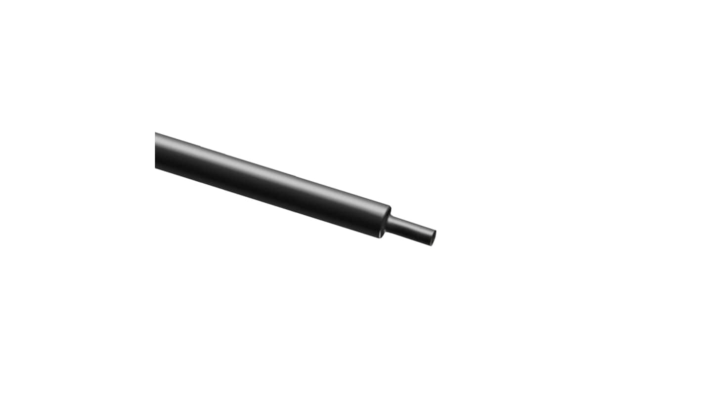 Guaina termorestringente RS PRO Ø 2.4mm, col. Nero, restringimento 2:1, L. 100cm