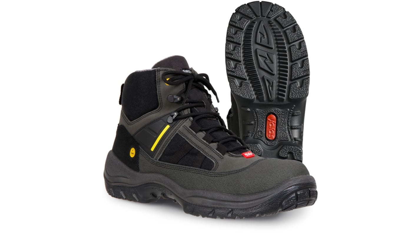 Jalas 3150 Unisex Black, Grey, Yellow Aluminium Toe Capped Safety Shoes, UK 7, EU 41