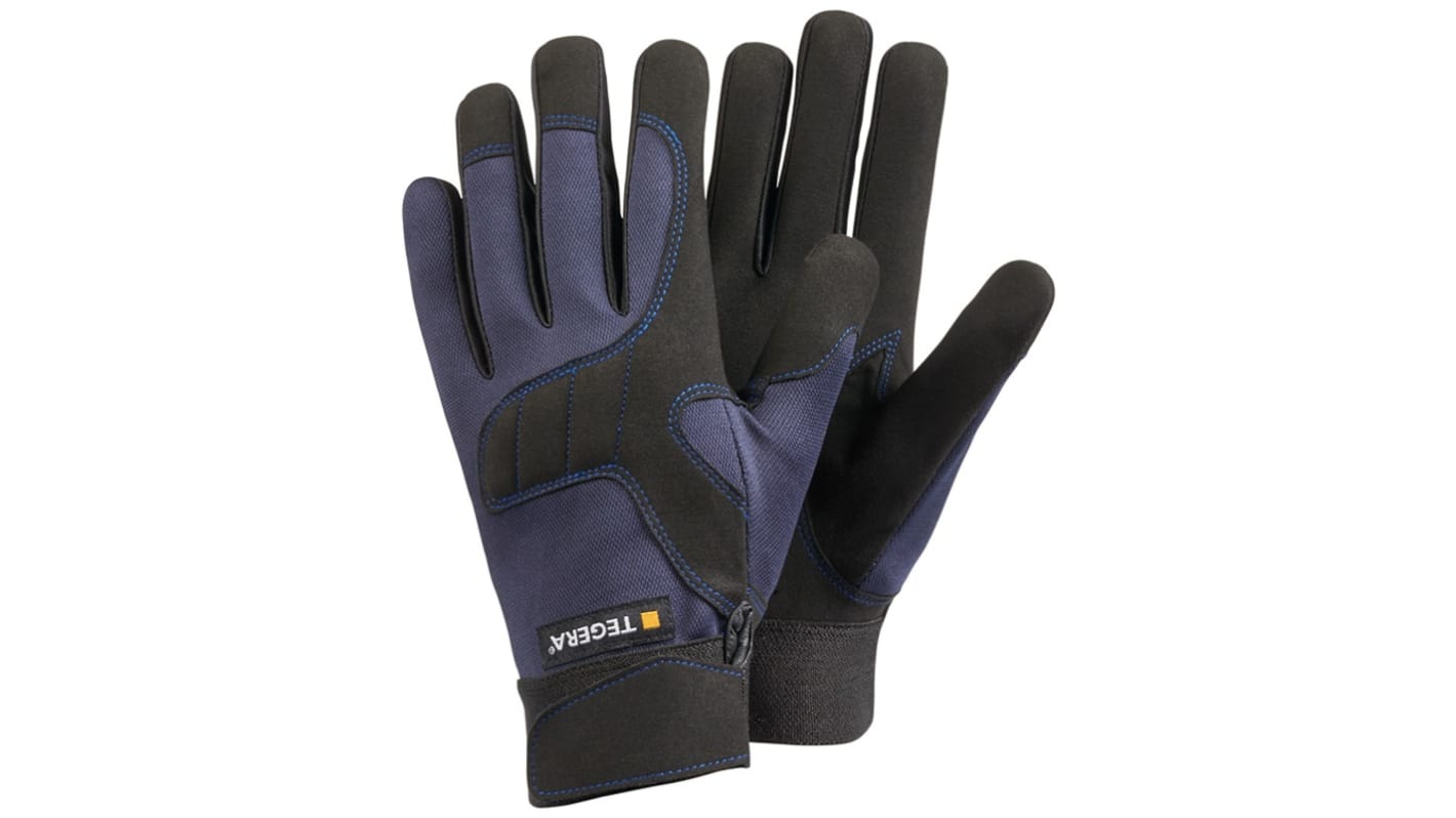 Tegera TEGERA Black, Blue Synthetic Leather Dry Environment Work Gloves, Size 11