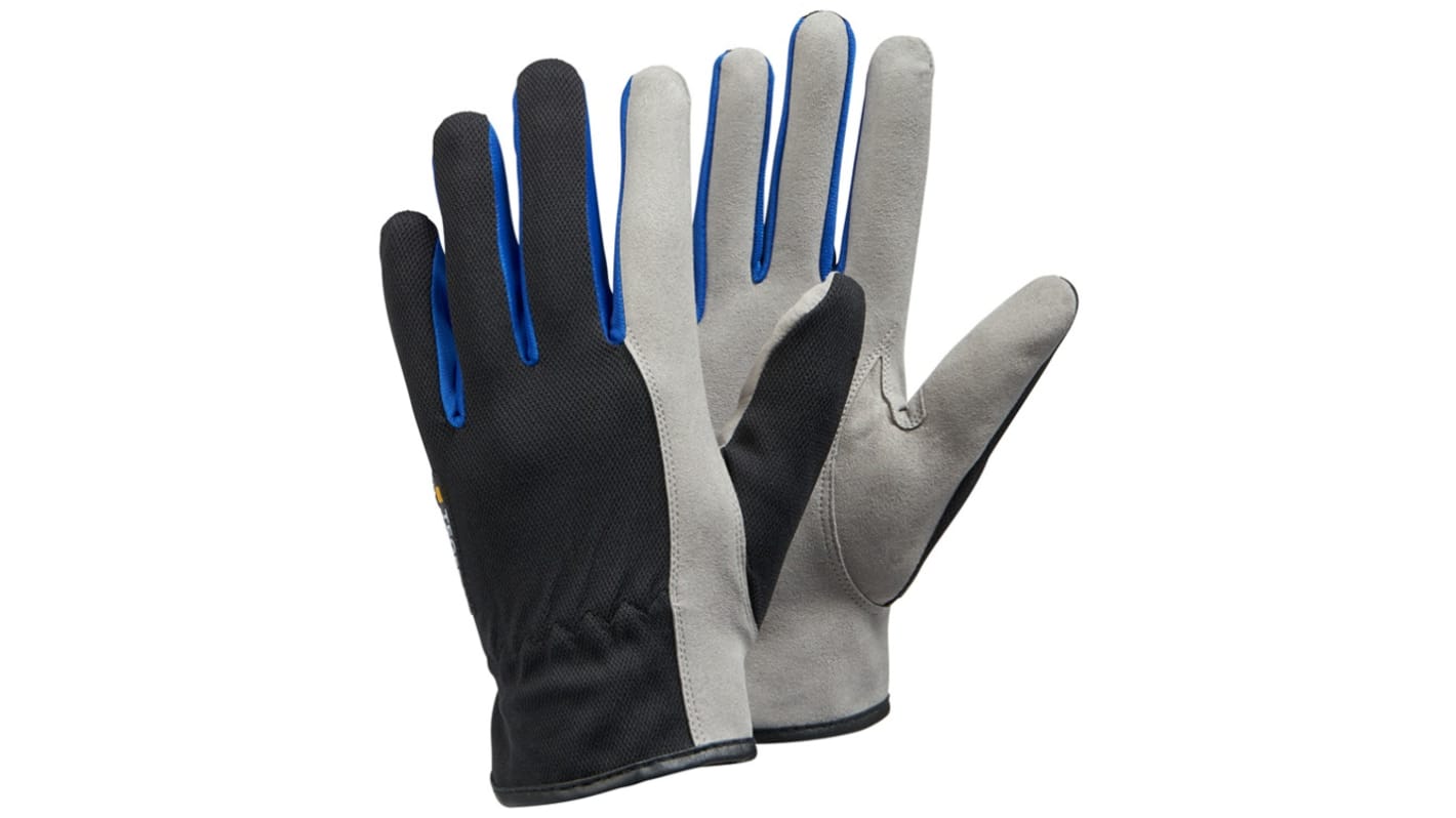 Tegera TEGERA Black, Blue, Grey Synthetic Leather Extra Grip Work Gloves, Size 4