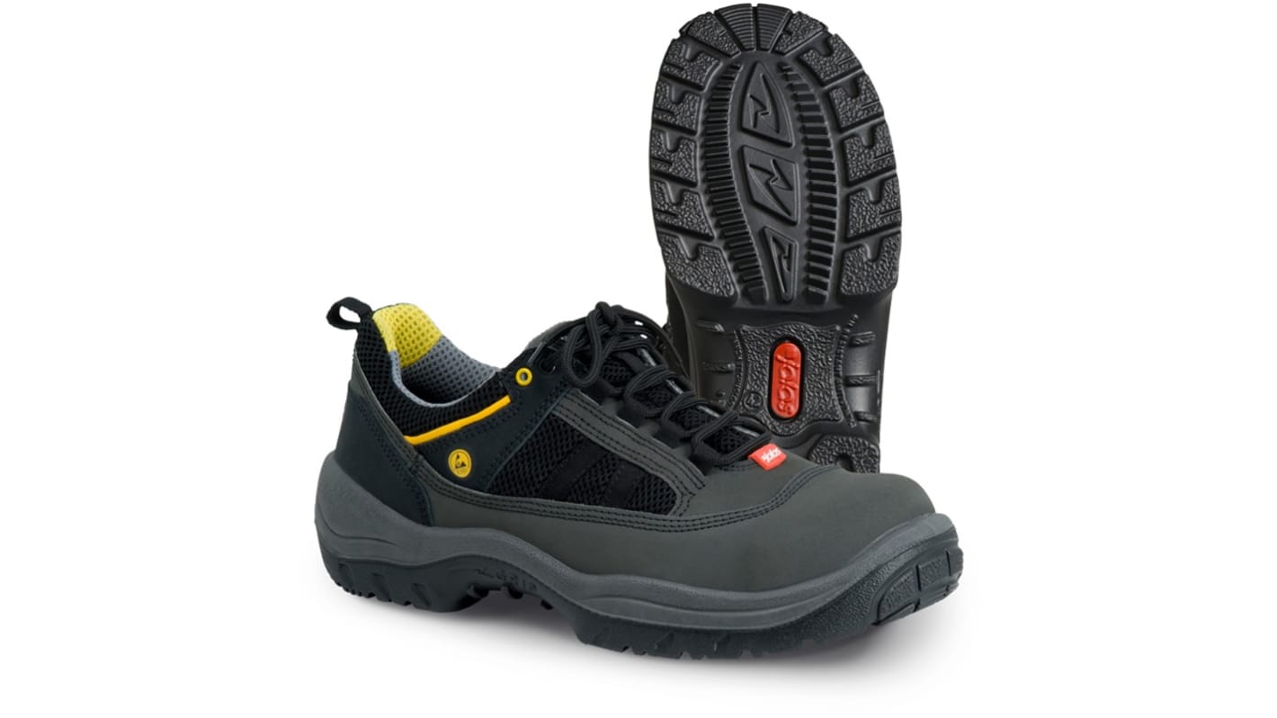 Jalas 3110 Unisex Black, Grey, Yellow Aluminium Toe Capped Safety Shoes, UK 8, EU 42