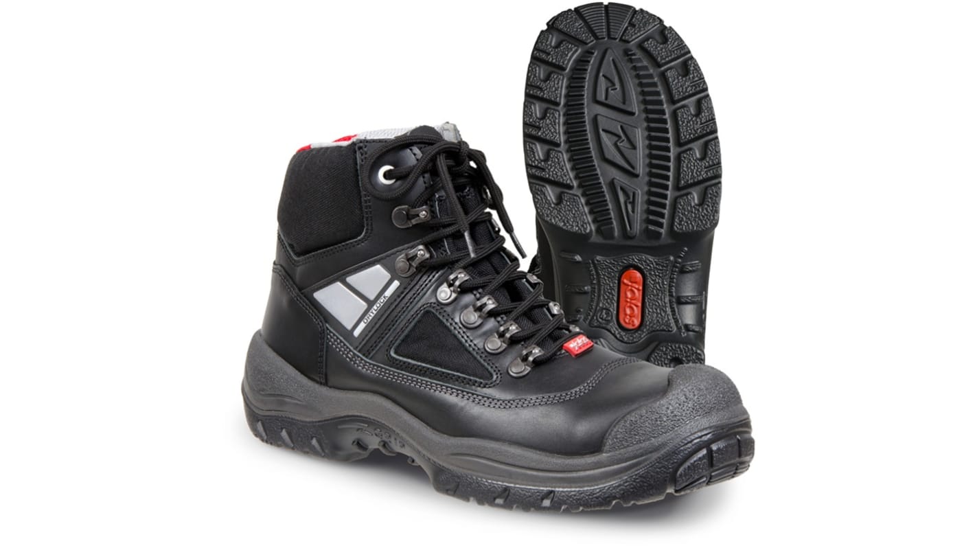 Jalas 3318 Unisex Black, Grey, Red Aluminium Toe Capped Safety Shoes, UK 12, EU 47