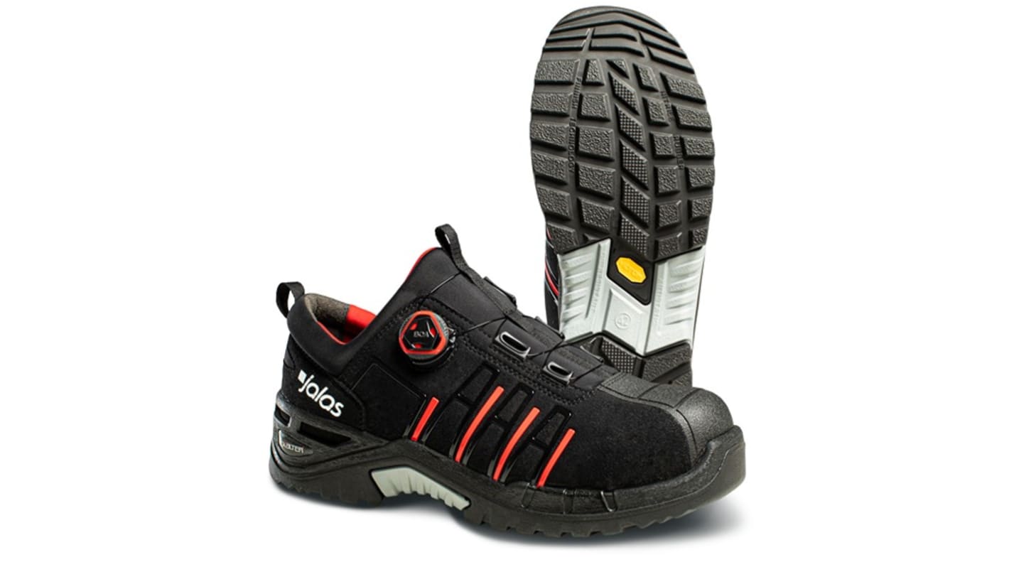 Jalas 9965 Unisex Black, Red Aluminium Toe Capped Safety Shoes, UK 10, EU 44