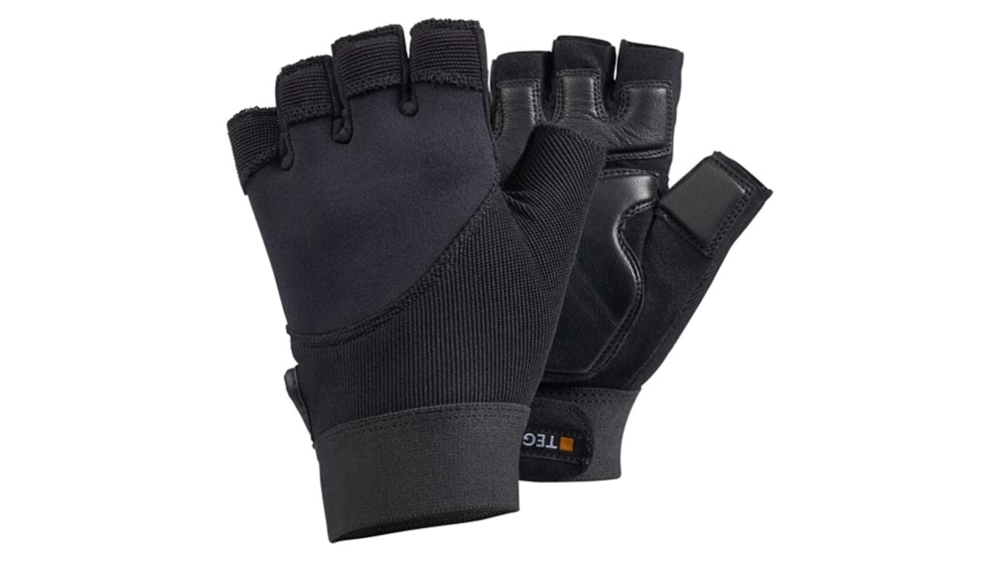Tegera TEGERA Black Leather Dry Environment Work Gloves, Size 8