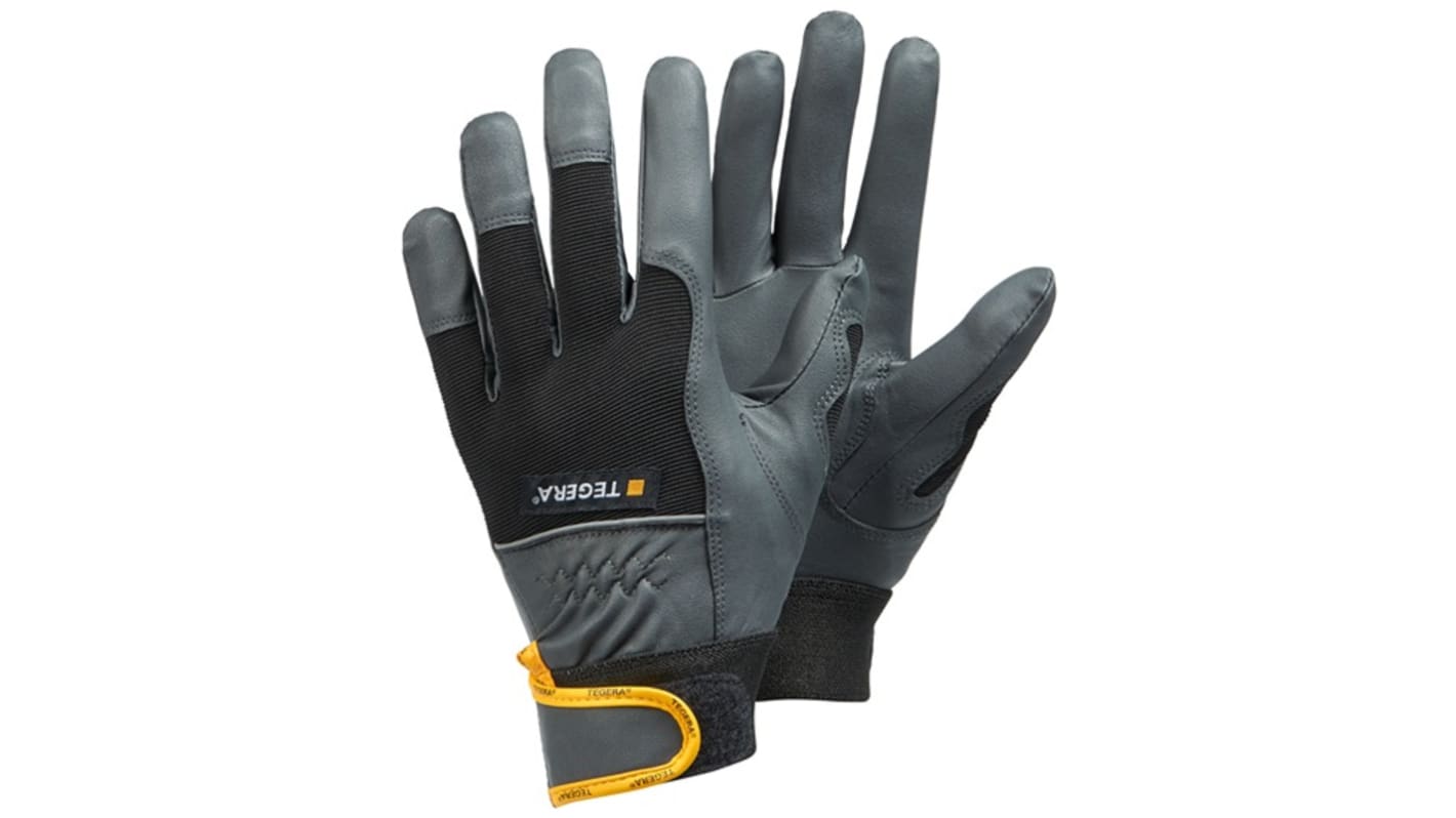 Guanti da lavoro Tegera TEGERA, Tg. 5, in Pelle sintetica, col. Nero, Grigio, Giallo