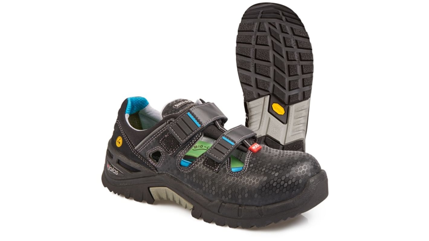 Jalas 9605 Unisex Black, Turquoise Aluminium Toe Capped Safety Shoes, UK 2, EU 35