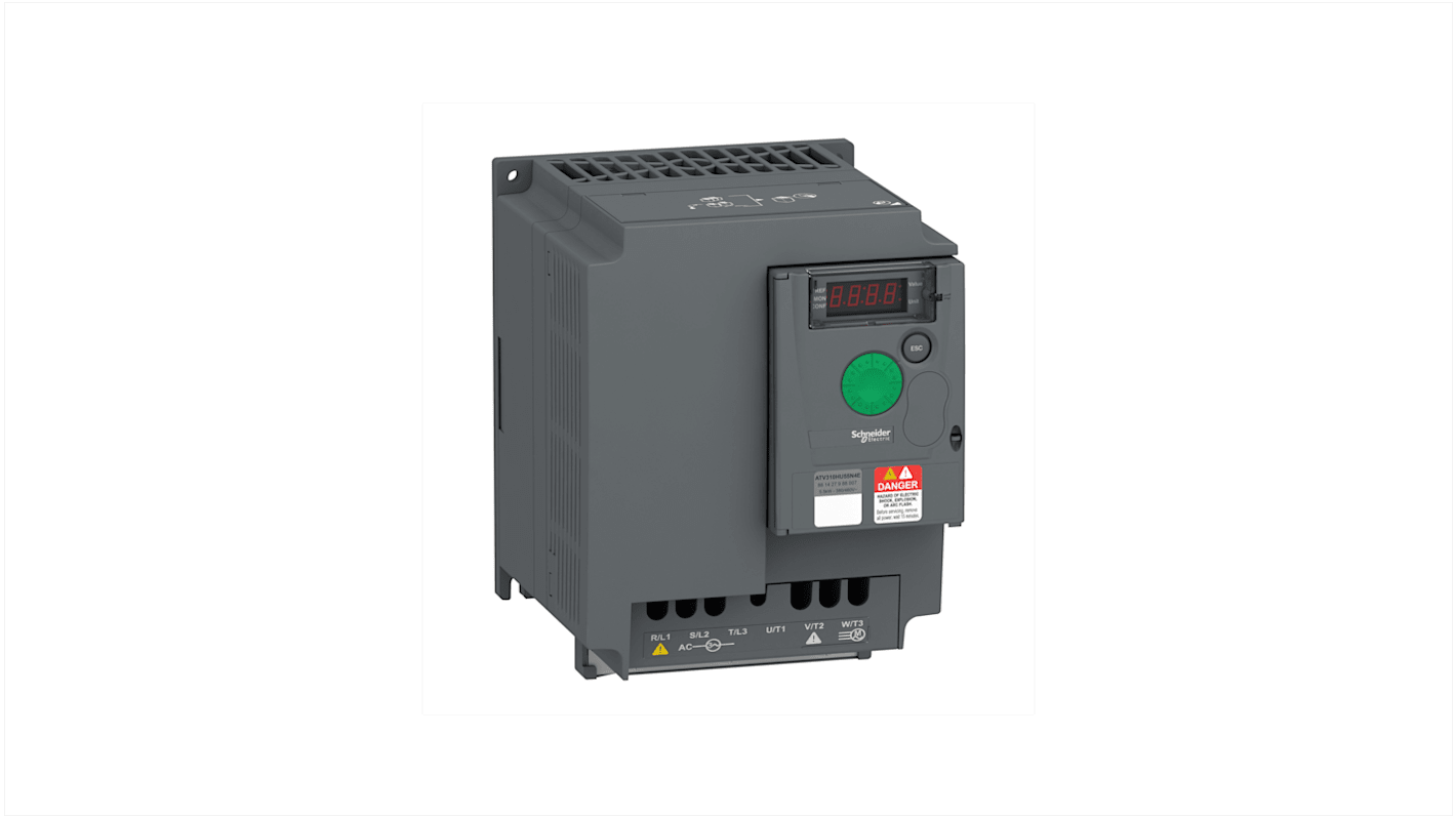 Schneider Electric Inverter Drive, 162.4 W, 3 Phase, 380 → 460 V, 2 A, ATV Series