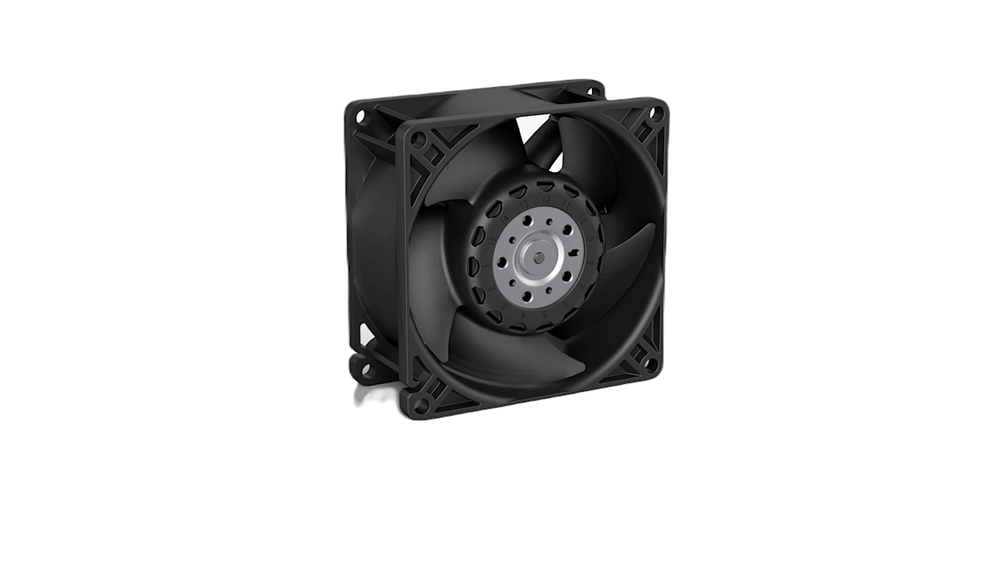 ebm-papst Axial Fan, 48 V dc, AC/DC Operation, 204m³/h, 39W, 4mA Max, IP68, 80 x 80 x 38mm