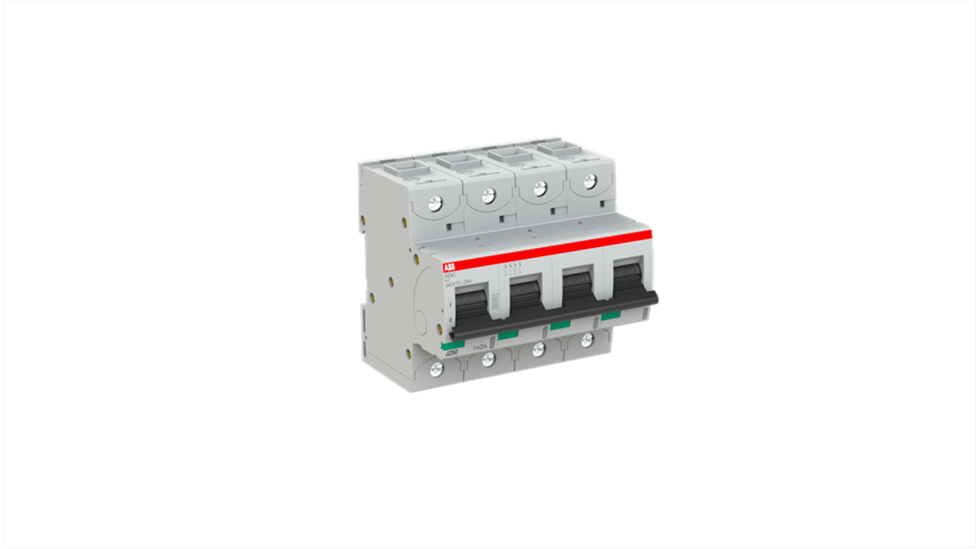 ABB S800S MCB, 4P, 20A Curve K, 240V AC, 50 kA Breaking Capacity