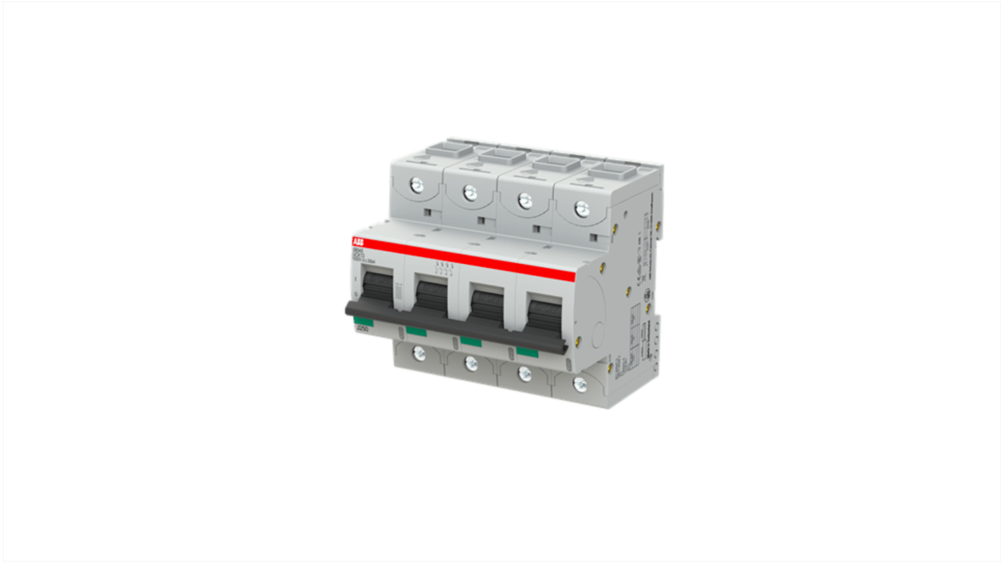 ABB S804S MCB, 4P, 13A, UC-K, 1000V DC, 50 kA Breaking Capacity