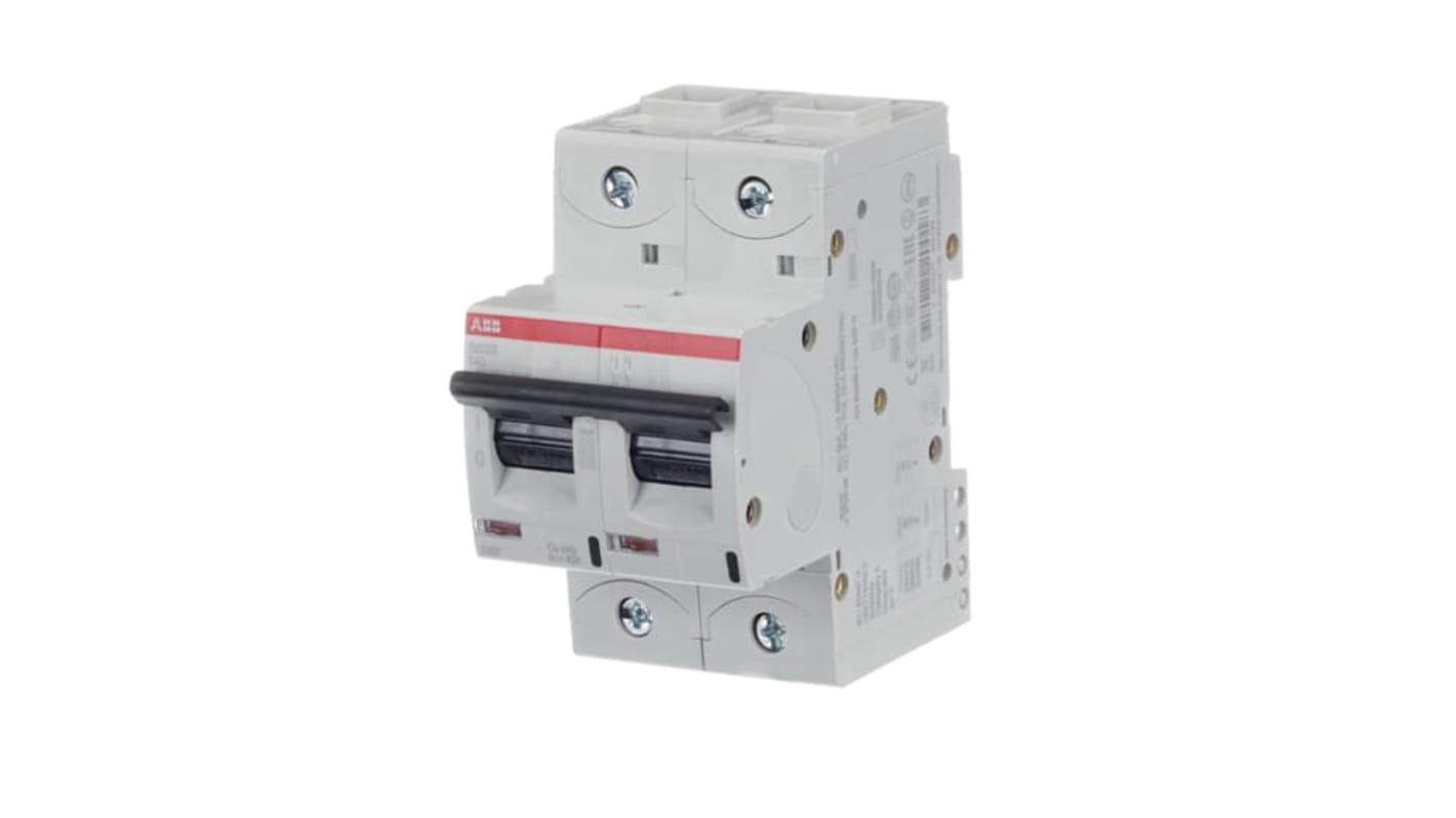 ABB S800S MCB, 2P, 40A Curve B, 240V AC, 50 kA Breaking Capacity