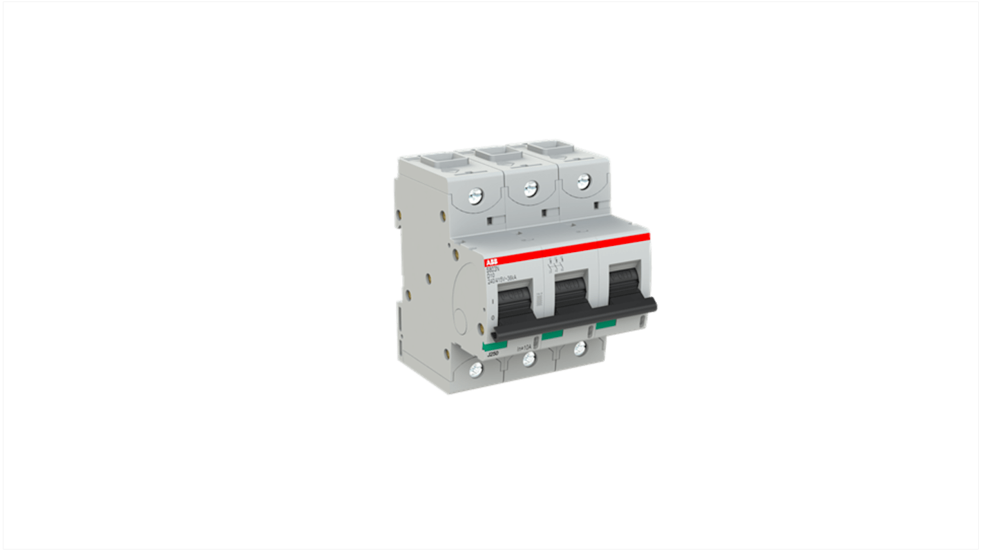 ABB S803N MCB, 3P, 10A Curve D, 690V AC, 36 kA Breaking Capacity