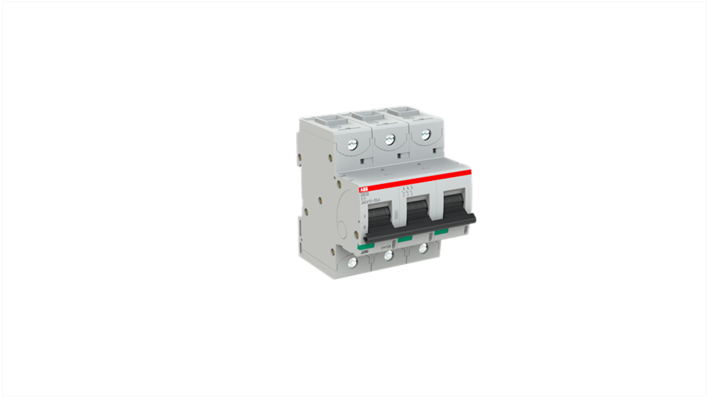 ABB S800S MCB, 3P, 10A Curve D, 240V AC, 50 kA Breaking Capacity