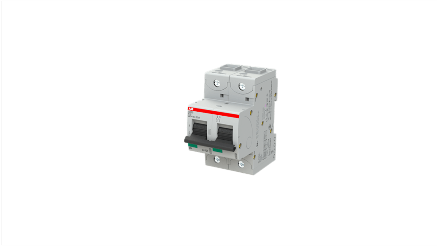 ABB S800S MCB, 2P, 10A Curve K, 240V AC, 50 kA Breaking Capacity