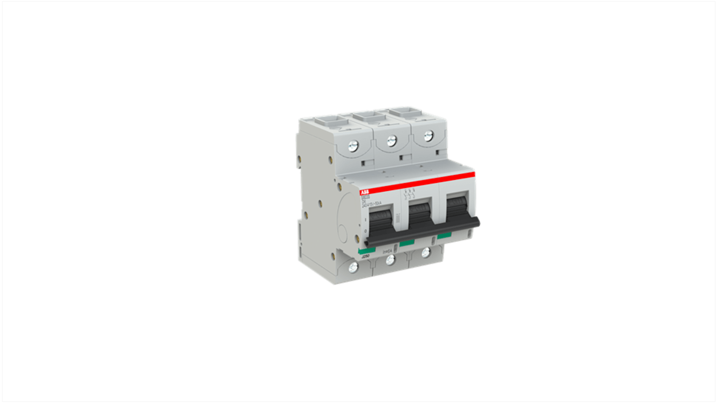 ABB S803S MCB, 3P, 6A Curve D, 690V AC, 50 kA Breaking Capacity