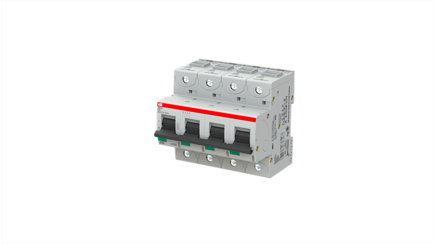 ABB S800S MCB, 4P, 50A Curve C, 240V AC, 50 kA Breaking Capacity