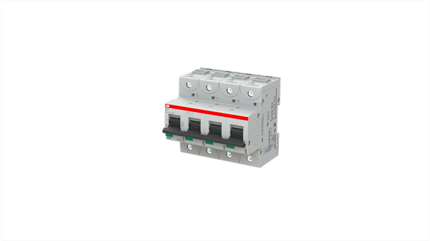 ABB S800S MCB, 4P, 25A Curve K, 240V AC, 50 kA Breaking Capacity