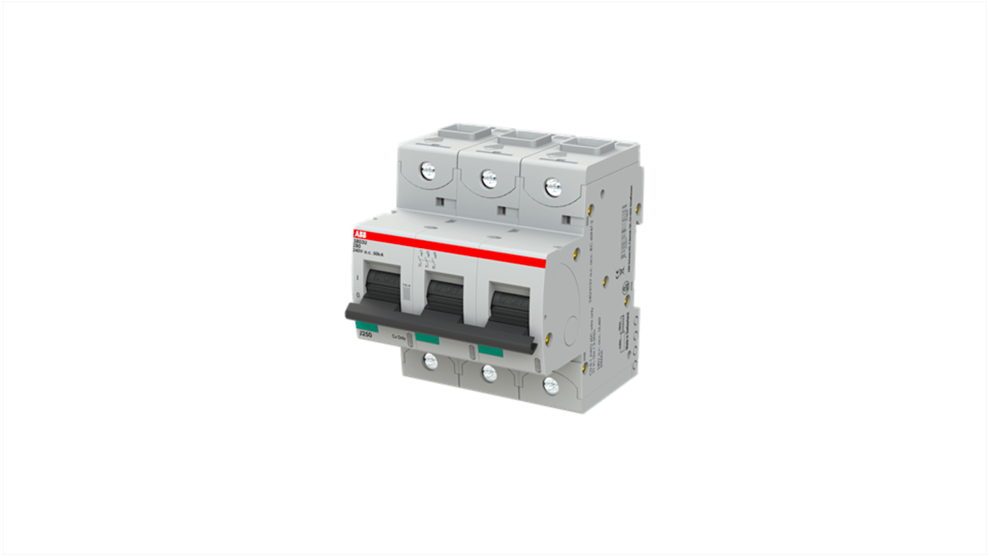 ABB S800U MCB, 3P, 80A, Type Z, 240V AC, 50 kA Breaking Capacity
