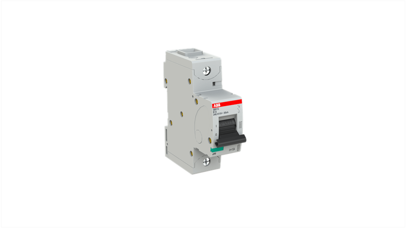ABB S800S MCB, 1P, 16A Curve B, 240V AC, 50 kA Breaking Capacity