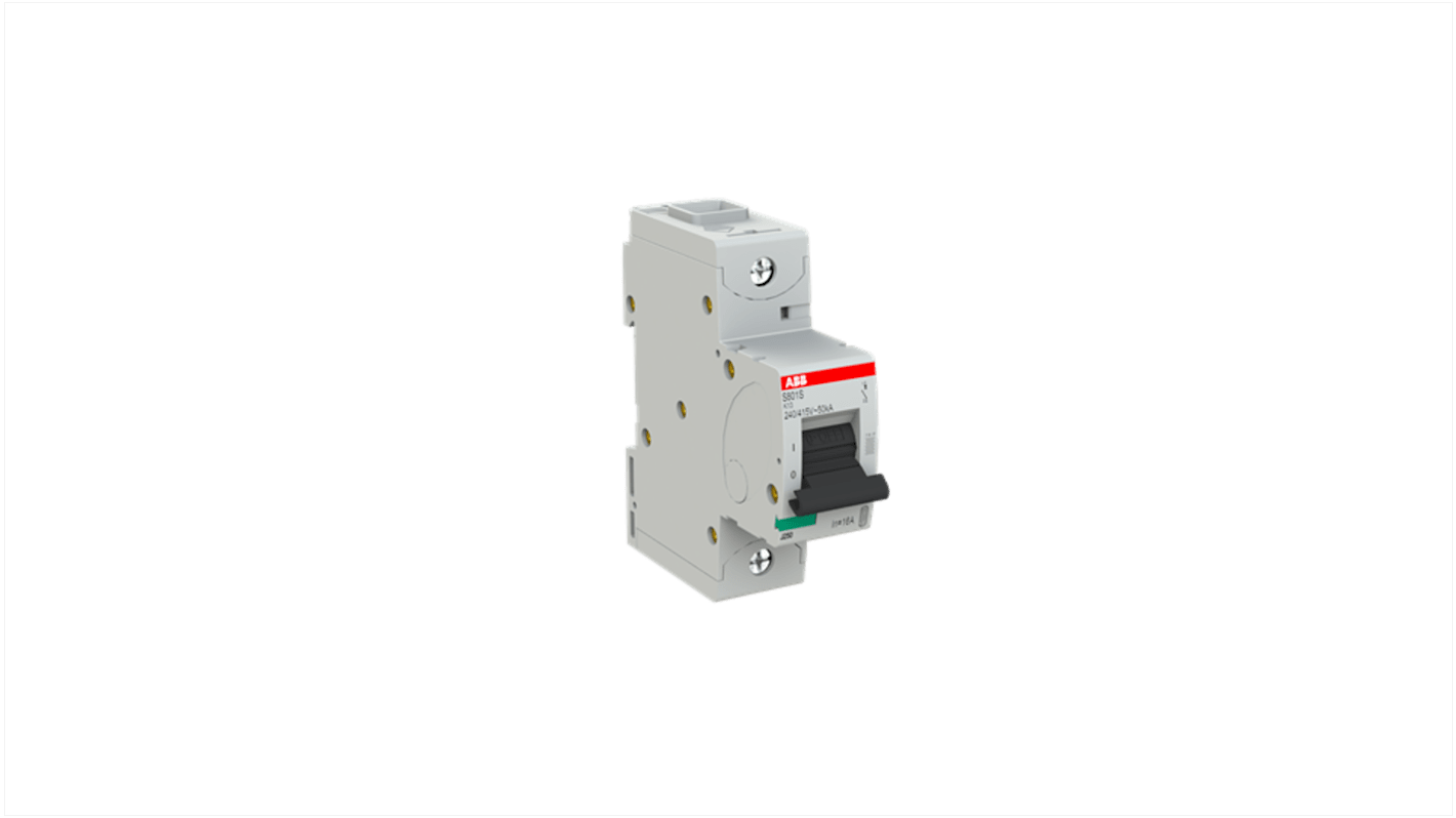 ABB S800S MCB, 1P, 16A Curve K, 240V AC, 50 kA Breaking Capacity