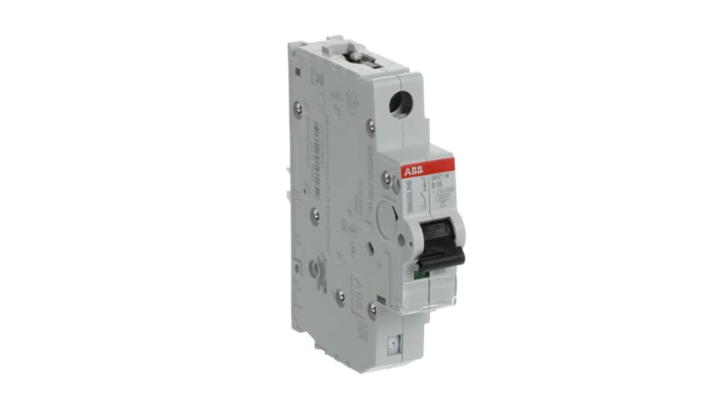 ABB S401M MCB, 1P, 16A Curve B, 12V AC, 10 kA Breaking Capacity