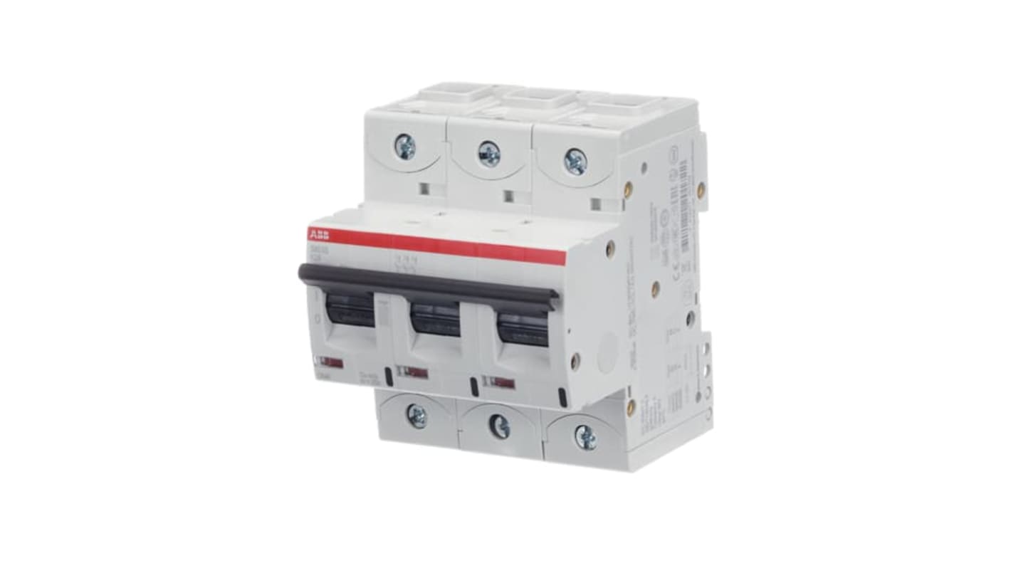 ABB S800S MCB, 3P, 25A Curve K, 240V AC, 50 kA Breaking Capacity
