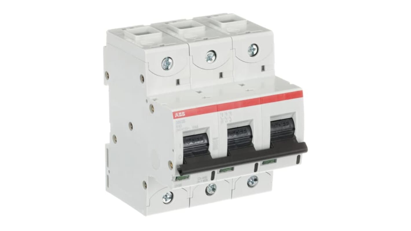 ABB S800S MCB, 3P, 40A Curve K, 240V AC, 50 kA Breaking Capacity