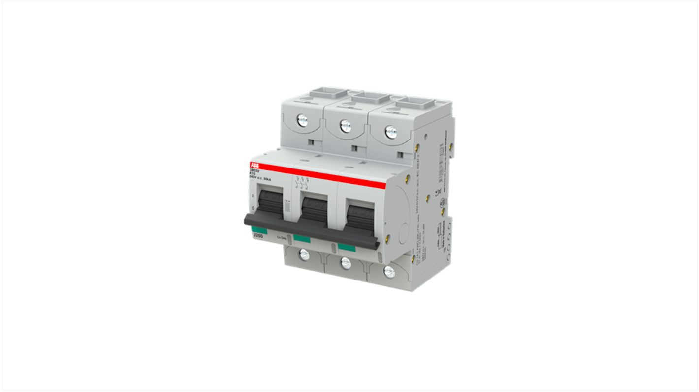 ABB S800U MCB, 3P, 10A Curve K, 240V AC, 50 kA Breaking Capacity