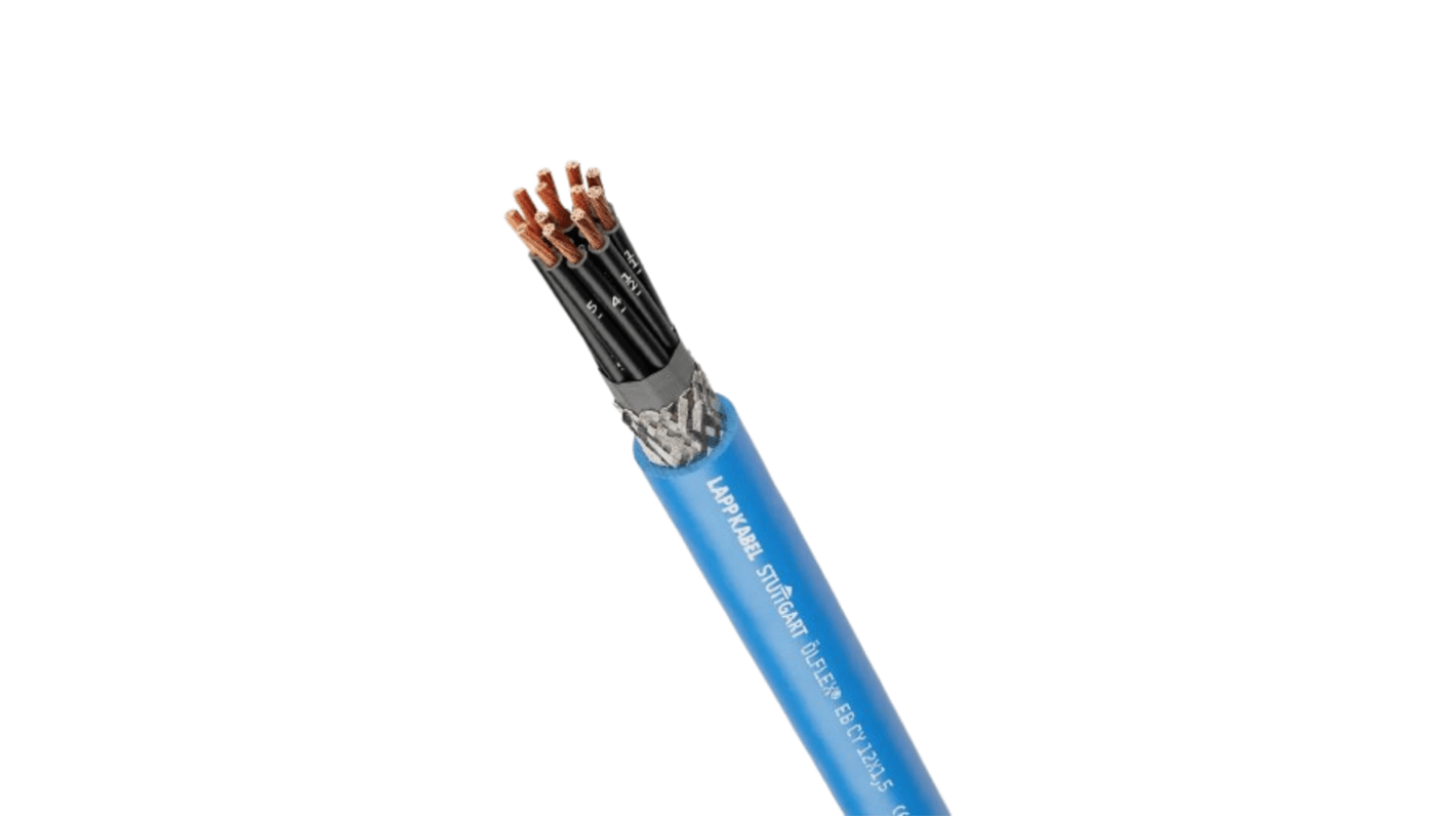 Lapp ÖLFLEX EB CY YY Steuerkabel, 12-adrig x 1,5 mm Blau, 50m, 15 AWG, Geflecht, Folie