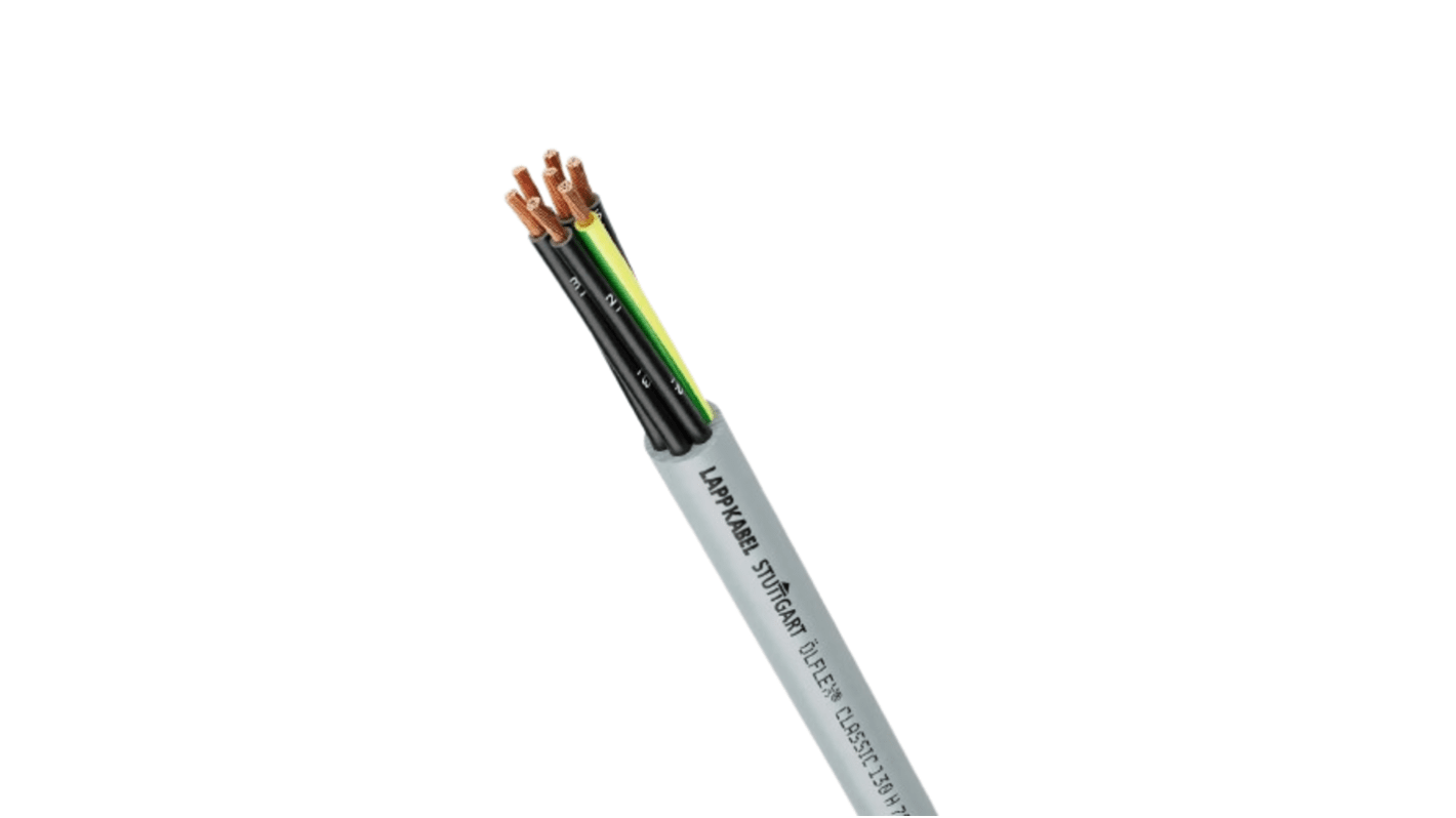 Lapp ÖLFLEX CLASSIC 130 H Control Cable, 7 Cores, 1 mm², CY, Unscreened, 50m, Grey LSZH Sheath, 17 AWG